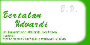 bertalan udvardi business card